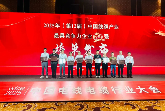 連續5年！VR彩票榮膺中國線纜行業20強、廣東線纜行業前3強