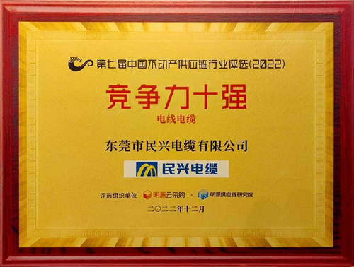 莞企VR彩票榮登2022年中國不動產供應鏈行業競爭力十強